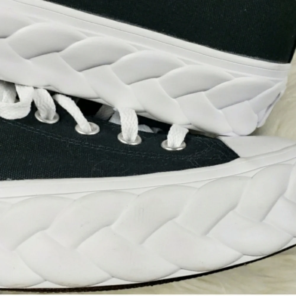 Converse Black and White Platform Low Top Sneakers